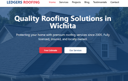 Ledgers Roofing Website - Quality Roofing Solutions in Wichita